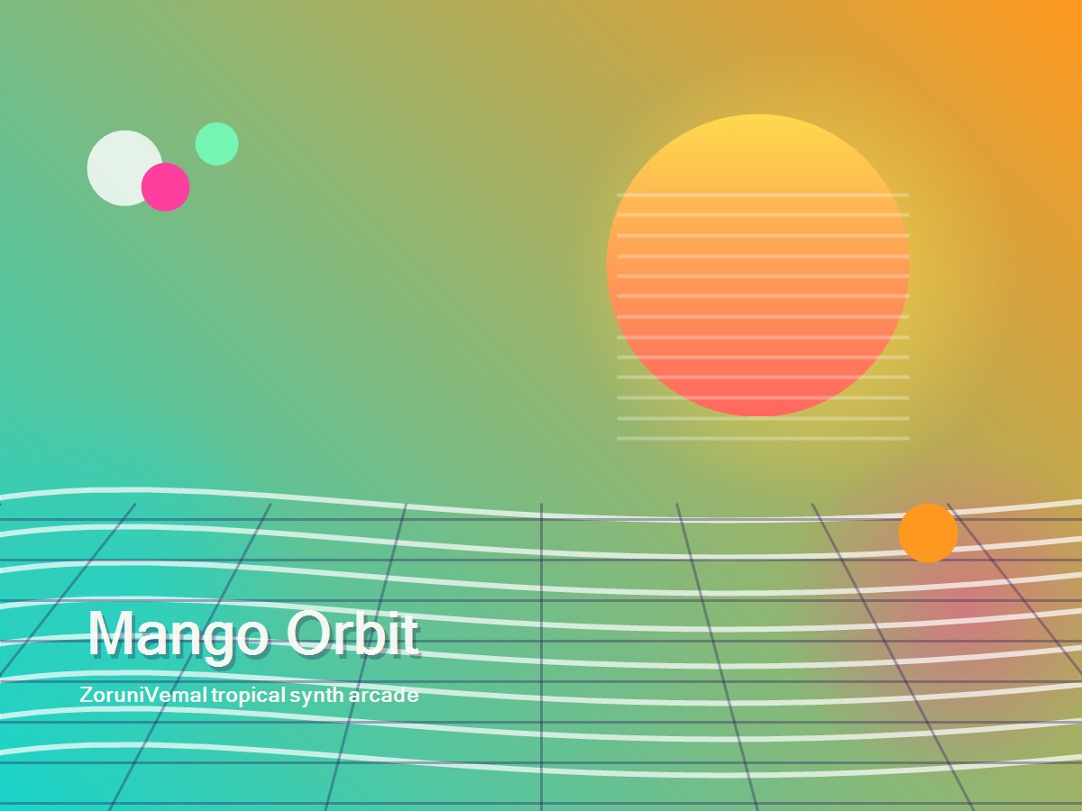 Mango Orbit Dash abstract arcade scene